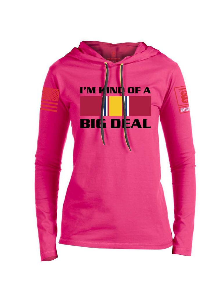 Battleraddle I'M Kind Of A Big Deal  Red Sleeves Women Cotton Thin Cotton Lightweight Hoodie