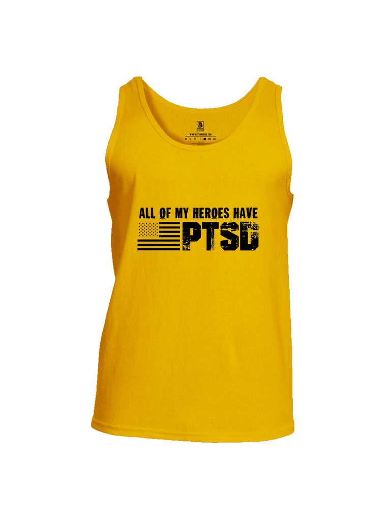 Battleraddle All Of My Heroes Have Ptsd Black Sleeves Men Cotton Cotton Tank Top
