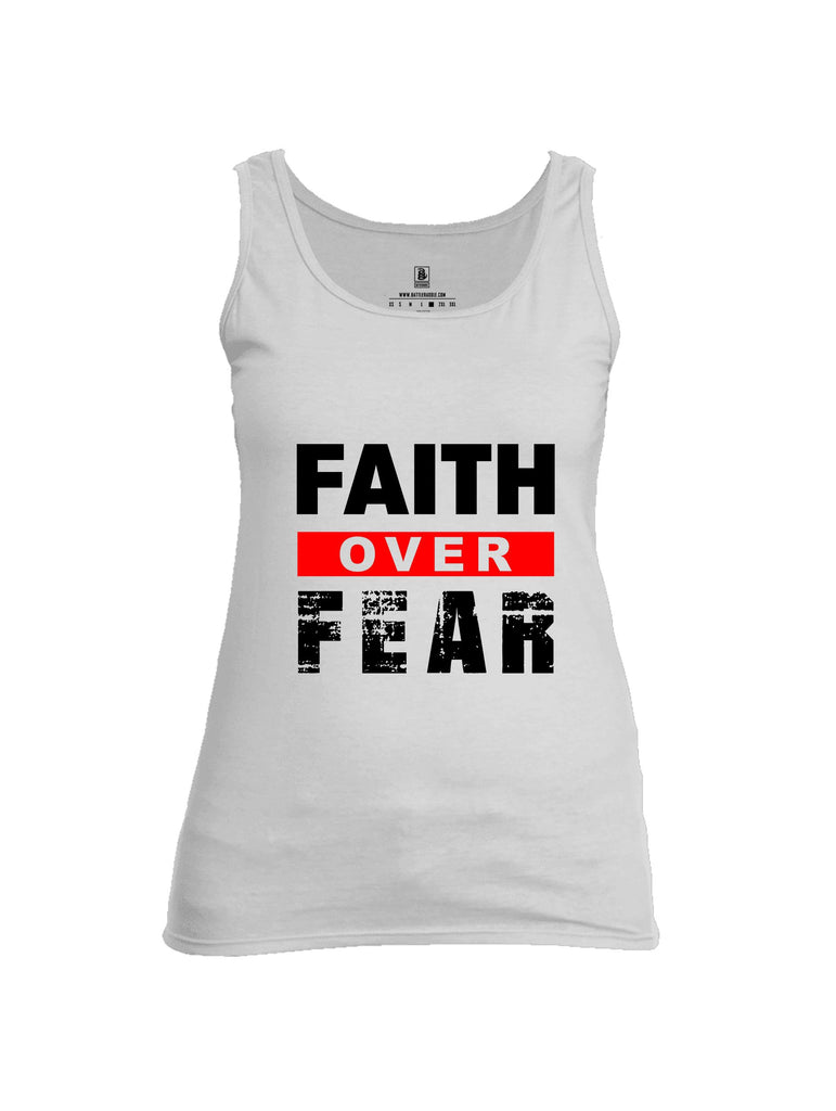 Battleraddle Faith Over Fear Black Sleeves Women Cotton Cotton Tank Top