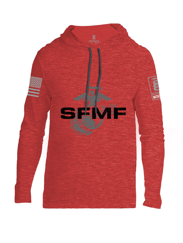 Battleraddle Sfmf Marine Grey Sleeves Men Cotton Thin Cotton Lightweight Hoodie