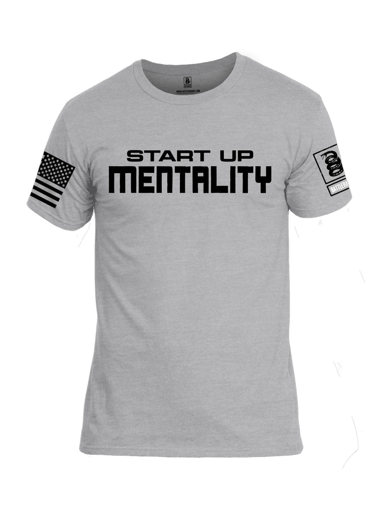 Battleraddle Start Up Mentality  Black Sleeves Men Cotton Crew Neck T-Shirt