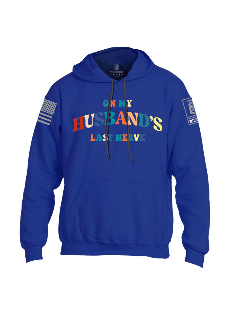 Battleraddle On My Husbands Last Nerve  Grey Sleeves Uni Cotton Blended Hoodie With Pockets
