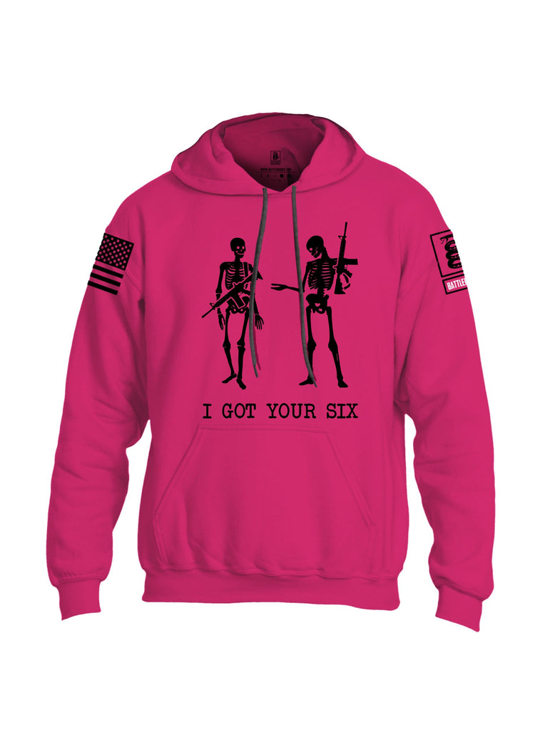 Battleraddle I Got Your Six Skeleton  Black Sleeves Uni Cotton Blended Hoodie With Pockets