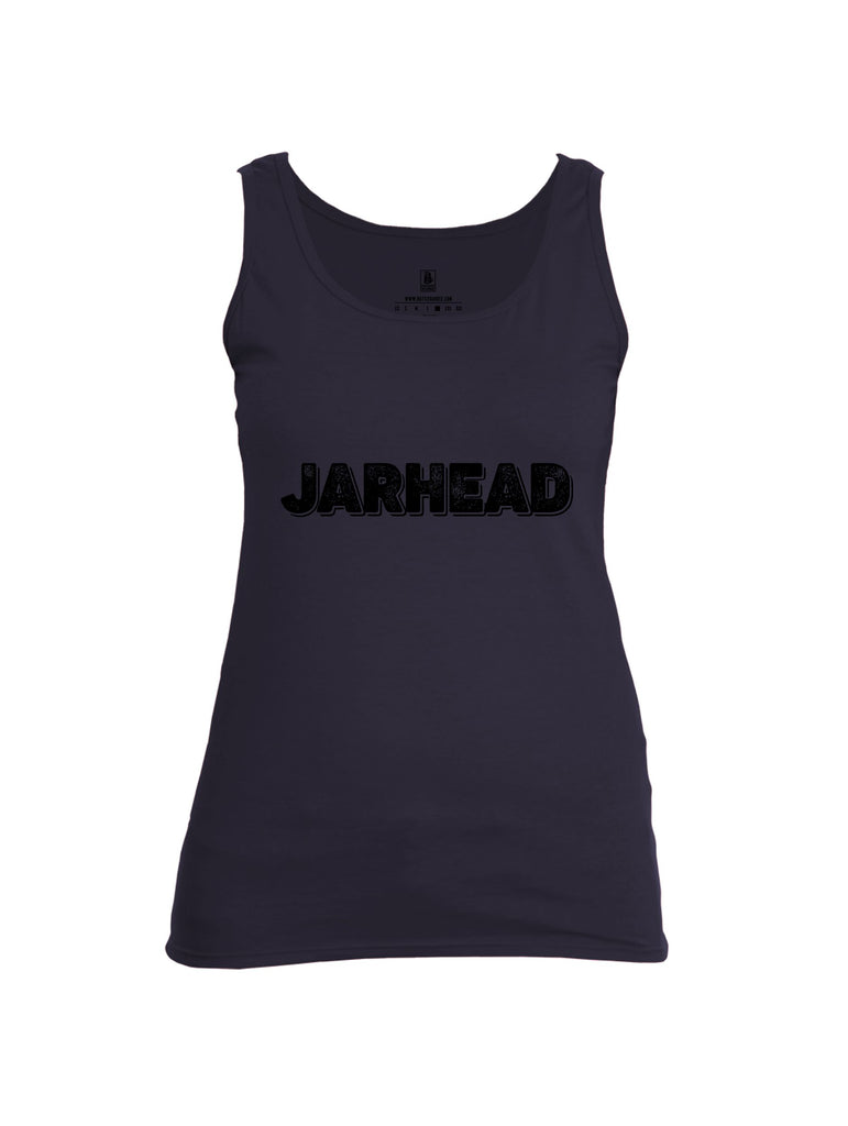 Battleraddle Jarhead Black Sleeves Women Cotton Cotton Tank Top