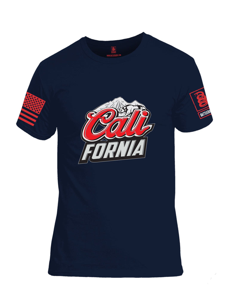 Battleraddle California Red Sleeves Men Cotton Crew Neck T-Shirt