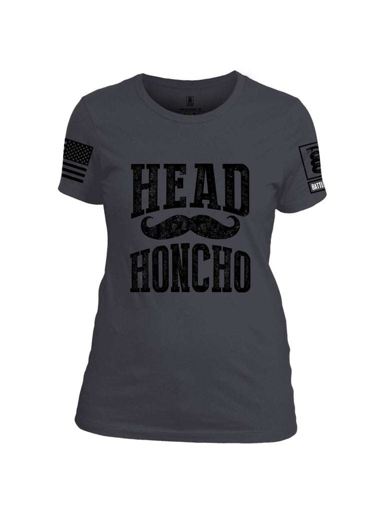 Battleraddle Head Honcho  Black Sleeves Women Cotton Crew Neck T-Shirt