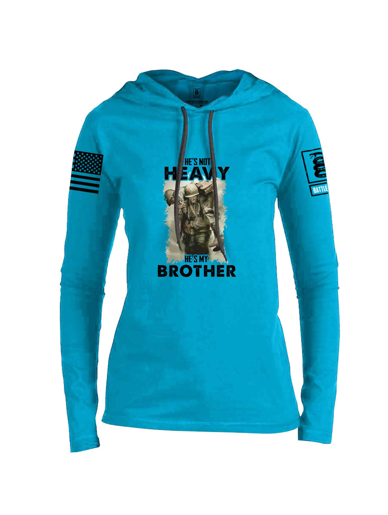 Battleraddle He'S Not Heavy He'S My Brother Black Sleeves Women Cotton Thin Cotton Lightweight Hoodie