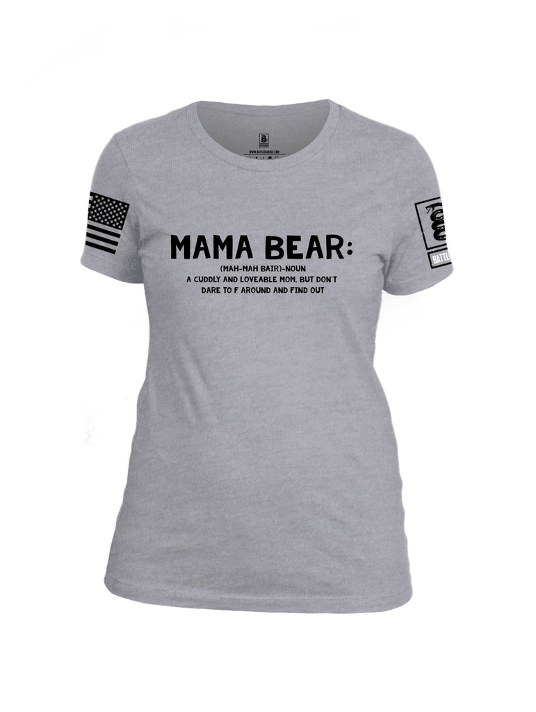 Battleraddle Mama Bear  Black Sleeves Women Cotton Crew Neck T-Shirt