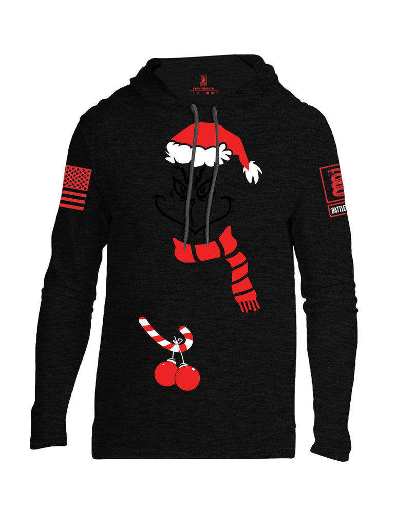 Battleraddle Grinch Christmas Balls Red Sleeves Men Cotton Thin Cotton Lightweight Hoodie