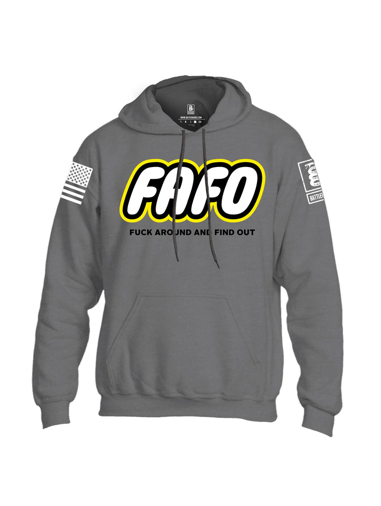 Battleraddle Fafo  White Sleeves Uni Cotton Blended Hoodie With Pockets