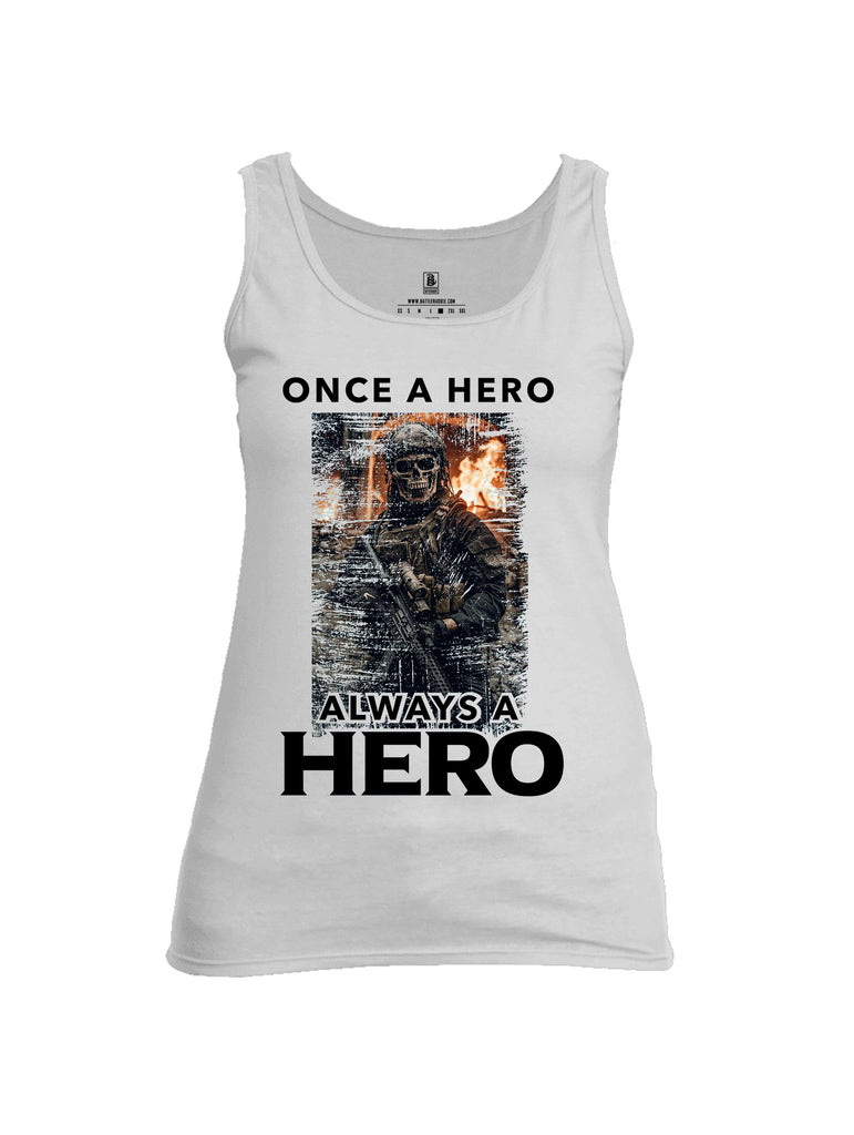 Battleraddle Once A Hero Always A Hero Black Sleeves Women Cotton Cotton Tank Top