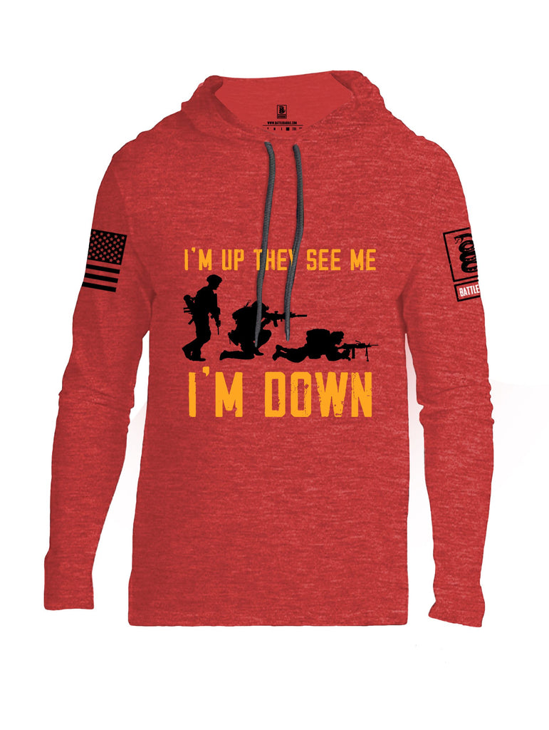 Battleraddle Im Up They See Me   Black Sleeves Men Cotton Thin Cotton Lightweight Hoodie