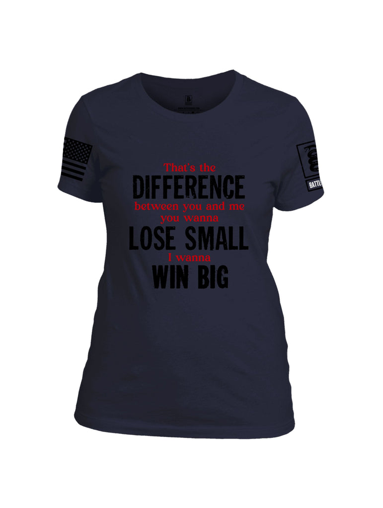 Battleraddle That'S The Difference Black Sleeves Women Cotton Crew Neck T-Shirt