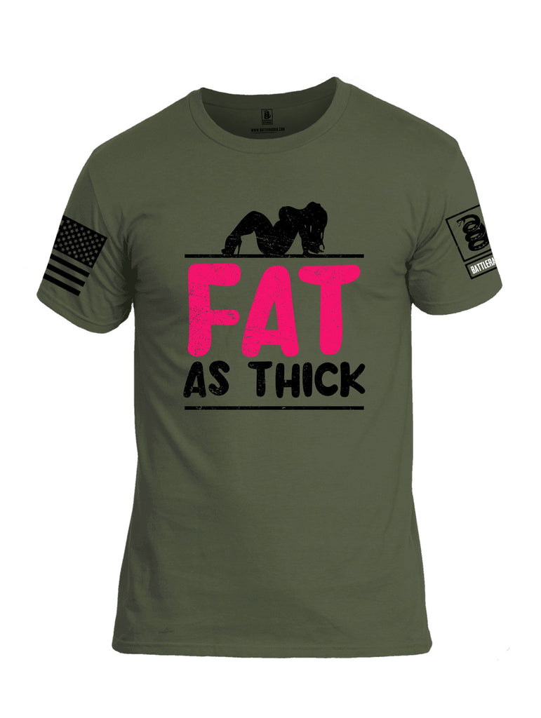 Battleraddle Fat As Thick Black Sleeves Men Cotton Crew Neck T-Shirt
