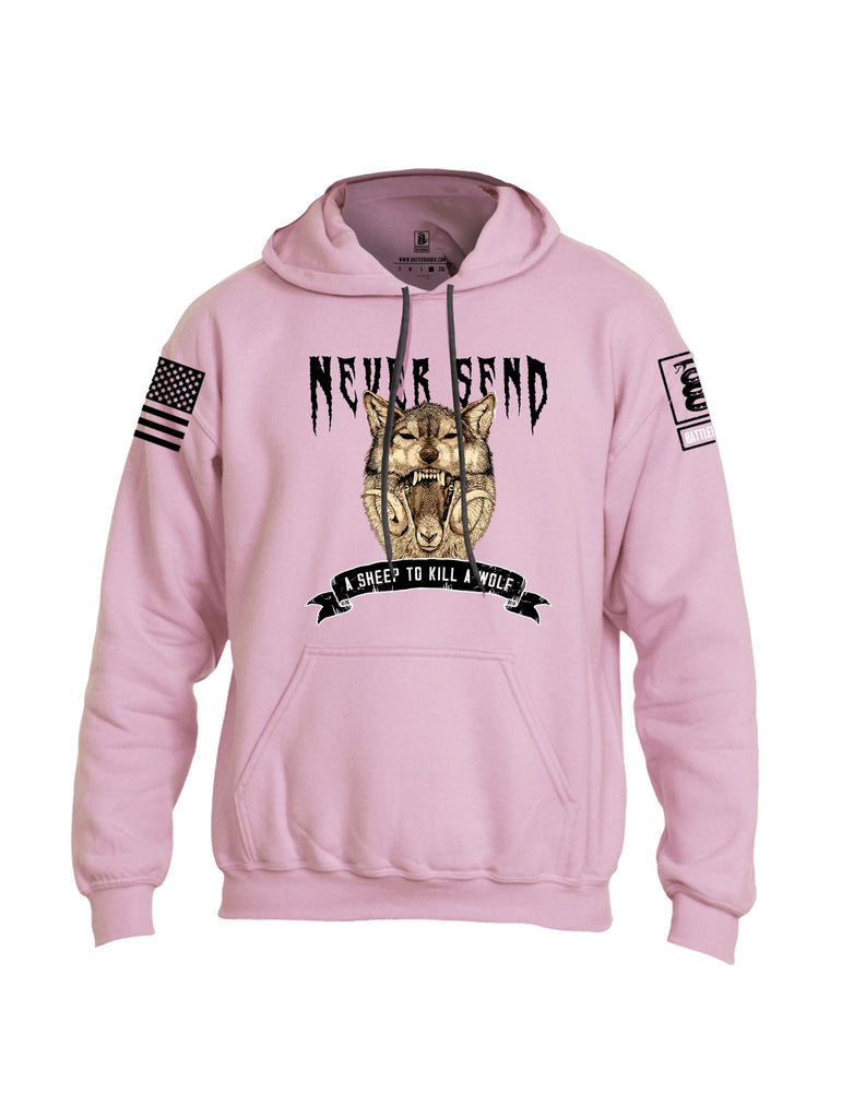 Battleraddle Never Send A Sheep To Kill A Wolf Black Sleeves Uni Cotton Blended Hoodie With Pockets