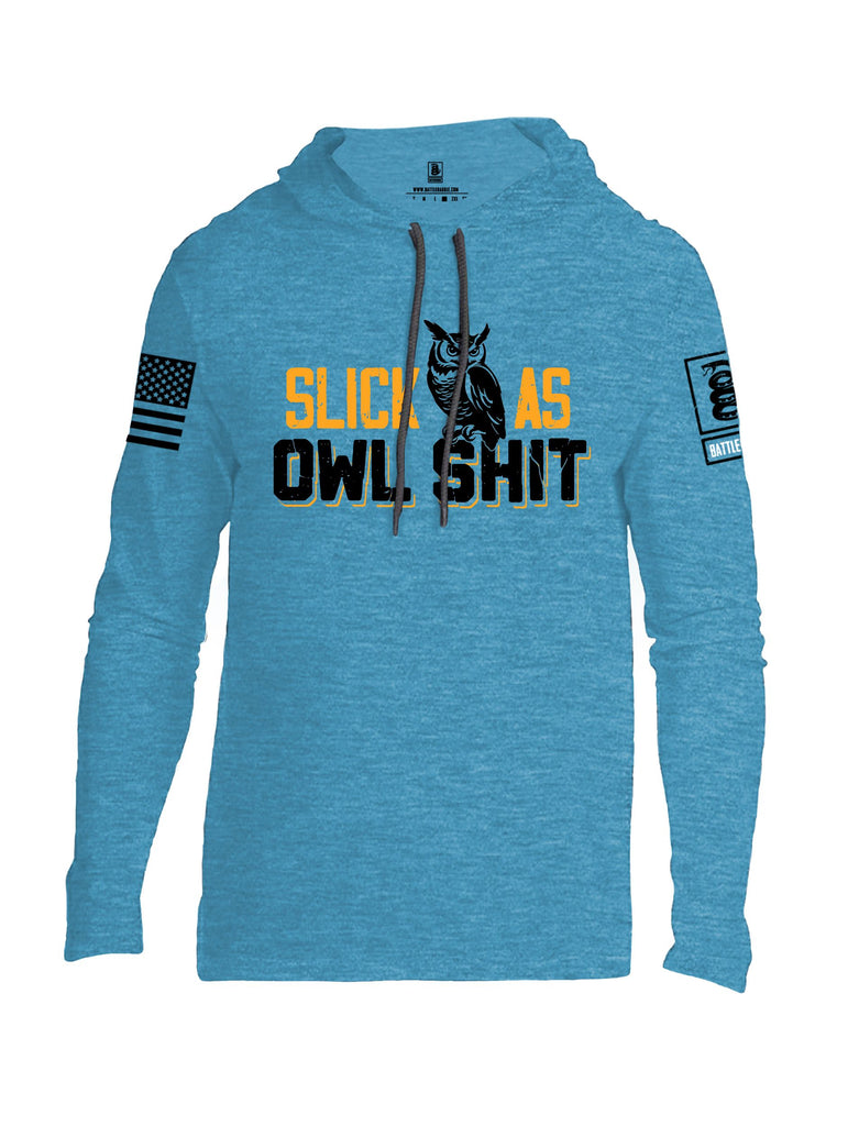 Battleraddle Slick As Owl Shit Black Sleeves Men Cotton Thin Cotton Lightweight Hoodie