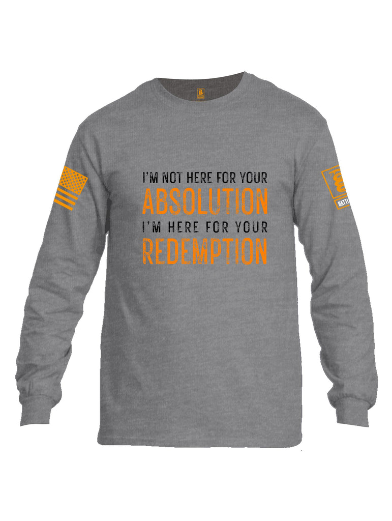 Battleraddle I'M Not Here For Your Absolution Orange Sleeves Men Cotton Crew Neck Long Sleeve T Shirt