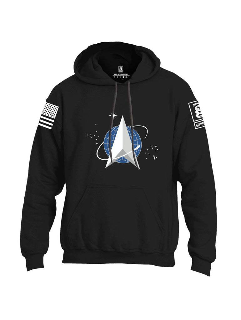 Battleraddle Spaceforce Starfleet Delta Command White Sleeves Uni Cotton Blended Hoodie With Pockets