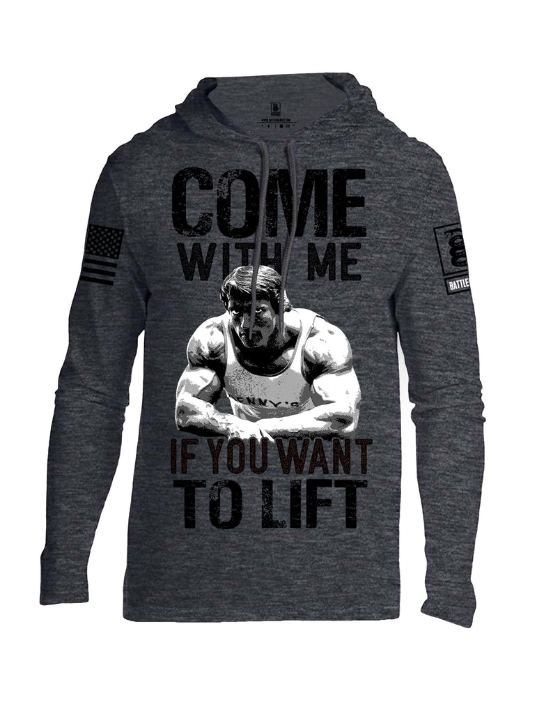 Battleraddle Come With Me If You Want To Lift  Black Sleeves Men Cotton Thin Cotton Lightweight Hoodie