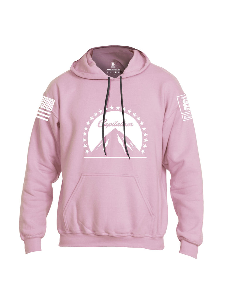Battleraddle Capitalism White Sleeves Uni Cotton Blended Hoodie With Pockets