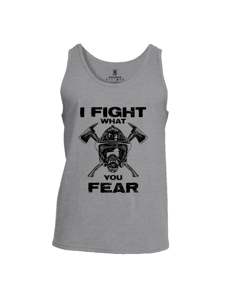 Battleraddle I Fight What You Fear  Black Sleeves Men Cotton Cotton Tank Top
