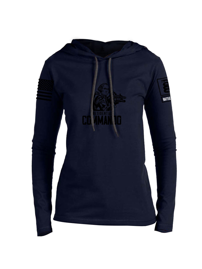 Battleraddle Presidential Commando Black Sleeves Women Cotton Thin Cotton Lightweight Hoodie