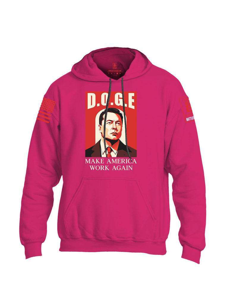 Battleraddle Doge Red Sleeves Uni Cotton Blended Hoodie With Pockets