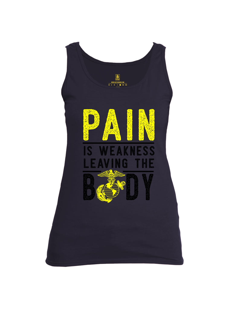 Battleraddle Pain Is Weakness  Yellow Sleeves Women Cotton Cotton Tank Top