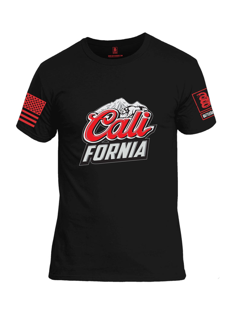 Battleraddle California Red Sleeves Men Cotton Crew Neck T-Shirt