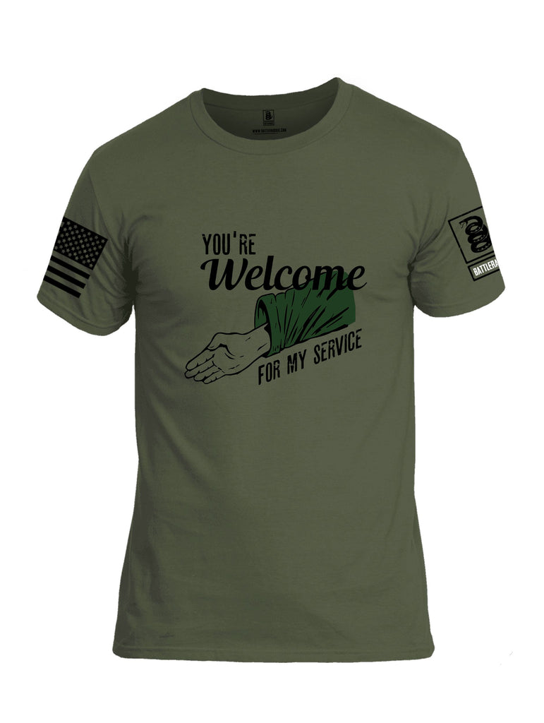 Battleraddle Youre Welcome  Black Sleeves Men Cotton Crew Neck T-Shirt