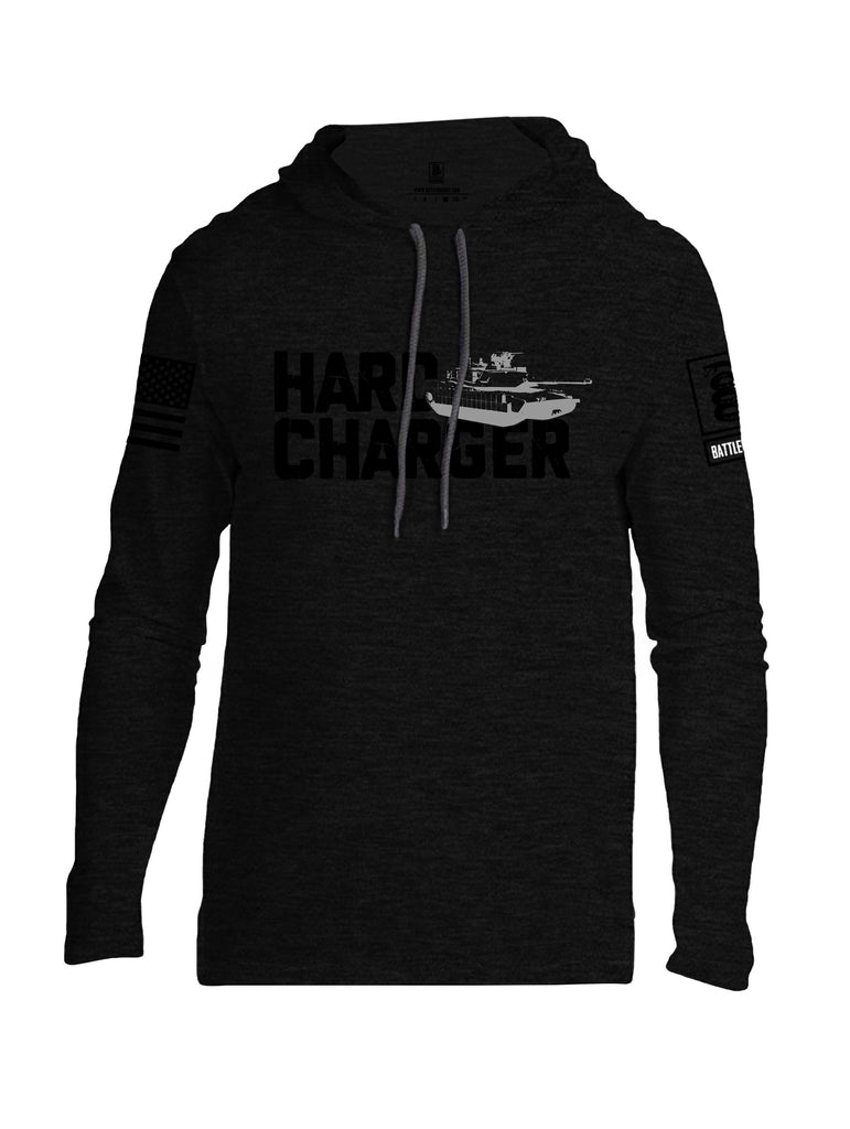 Battleraddle Hard Charger Black Sleeves Men Cotton Thin Cotton Lightweight Hoodie