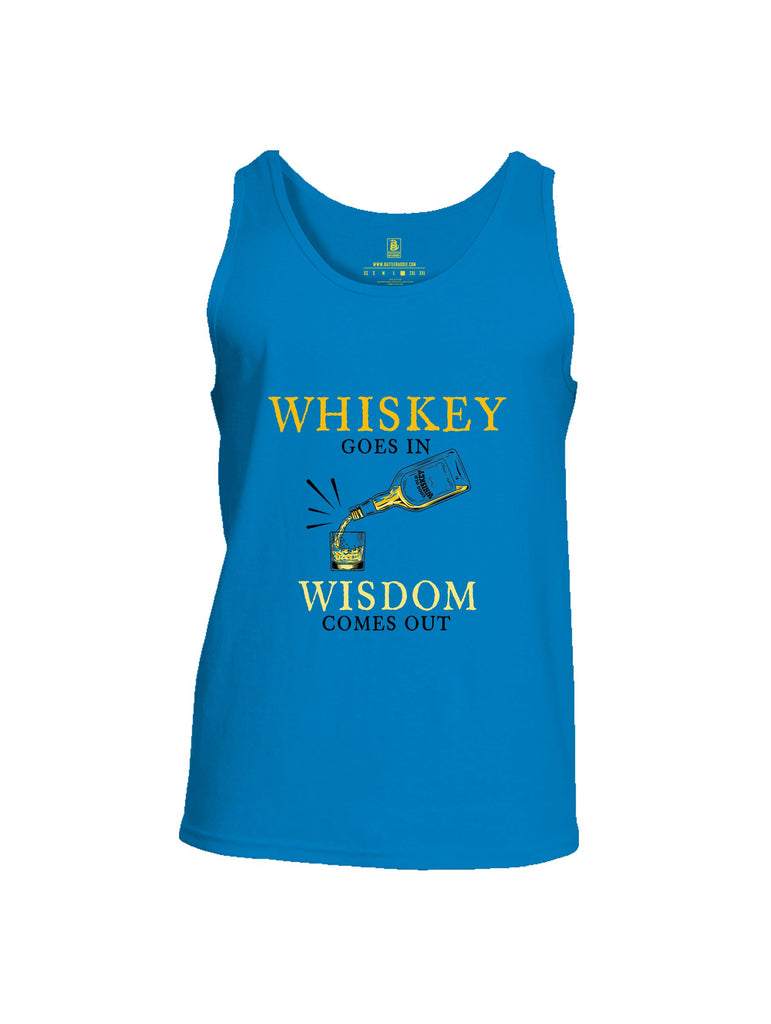 Battleraddle Whiskey Goes In Wisdom Comes Out Yellow Sleeves Men Cotton Cotton Tank Top