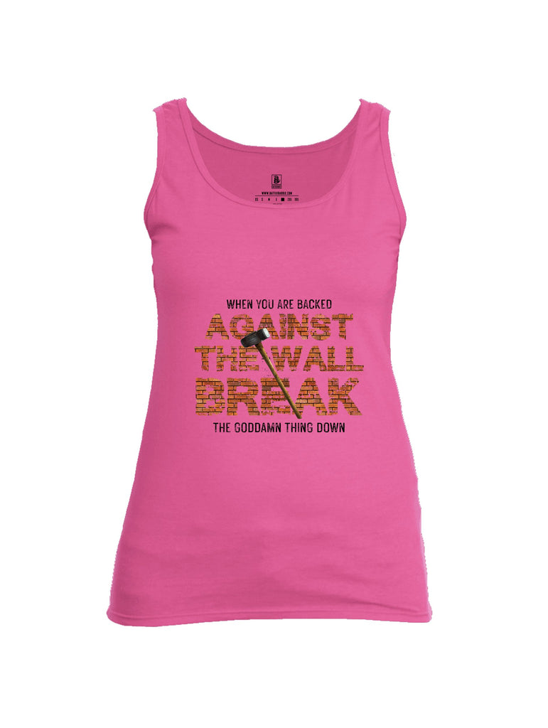 Battleraddle When You Are Backed Against The Wall Black Sleeves Women Cotton Cotton Tank Top