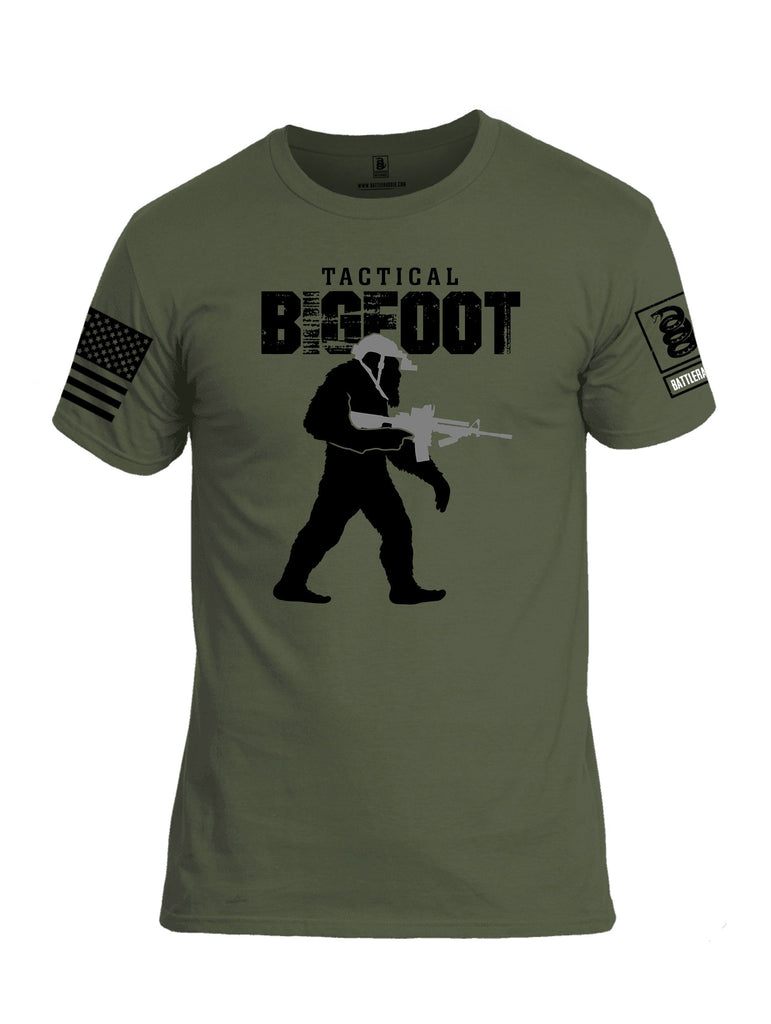 Battleraddle Tactical Bigfoot Black Sleeves Men Cotton Crew Neck T-Shirt