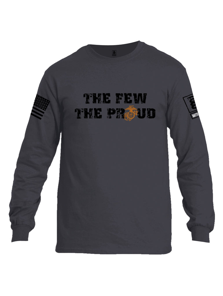 Battleraddle The Few The Proud  Black Sleeves Men Cotton Crew Neck Long Sleeve T Shirt