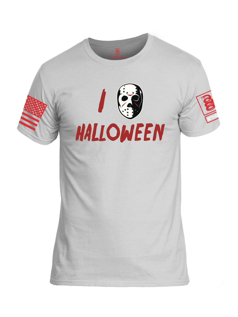 Battleraddle I Love Halloween  Red Sleeves Men Cotton Crew Neck T-Shirt