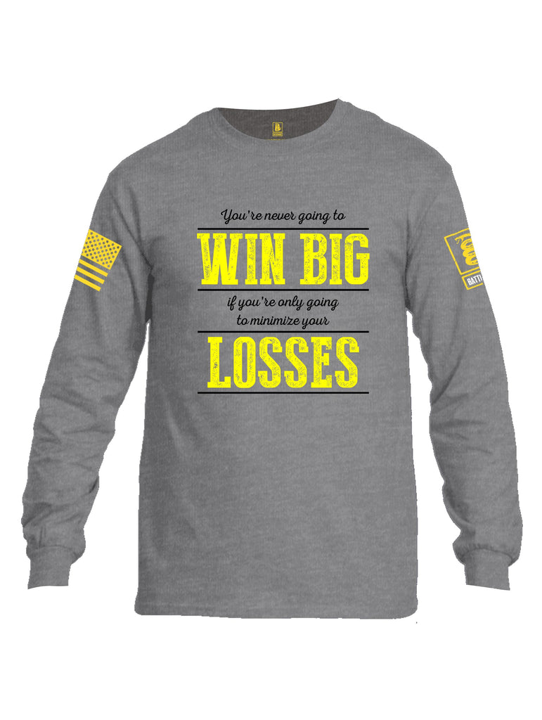 Battleraddle You'Re Never Going To Win Big  Yellow Sleeves Men Cotton Crew Neck Long Sleeve T Shirt