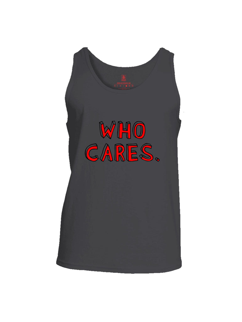 Battleraddle Who Cares Red Sleeves Men Cotton Cotton Tank Top