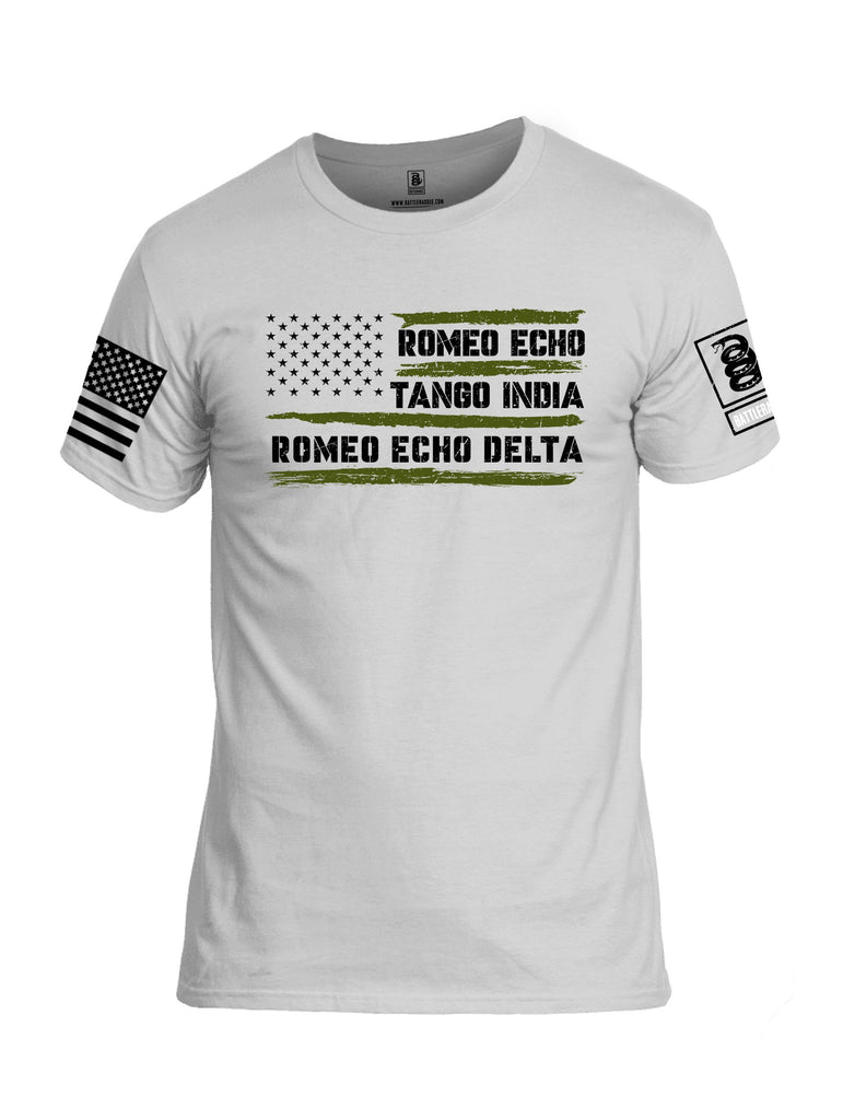 Battleraddle Romeo Echo Tango India Romeo Echo Delta Black Sleeves Men Cotton Crew Neck T-Shirt