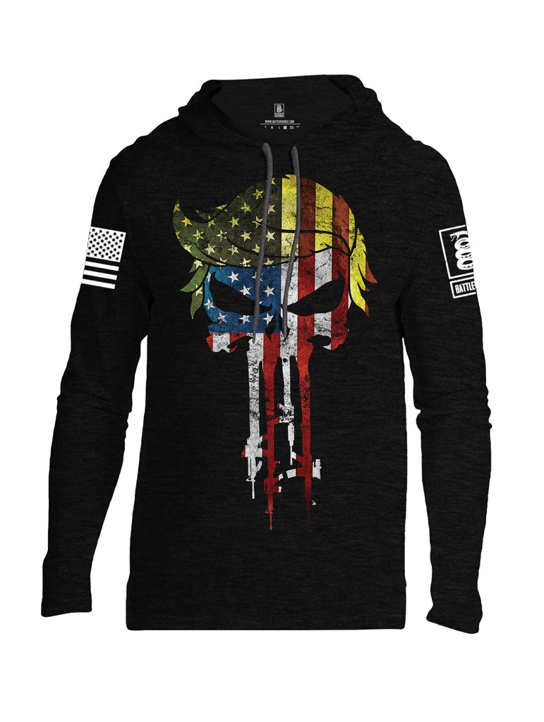 Battleraddle Trump The Punisher White Sleeves Men Cotton Thin Cotton Lightweight Hoodie