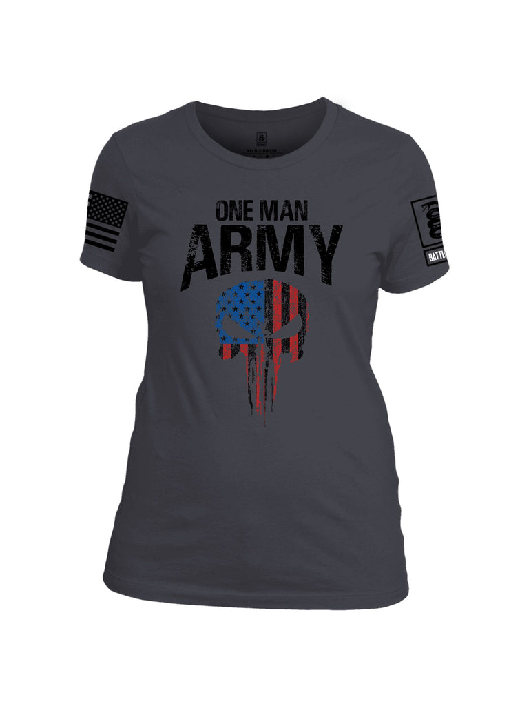 Battleraddle One Man Army  Black Sleeves Women Cotton Crew Neck T-Shirt
