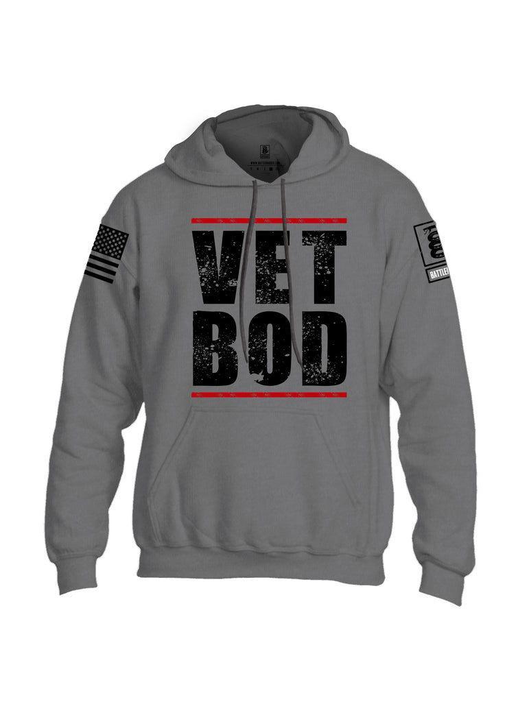 Battleraddle Vet Bod  Black Sleeves Uni Cotton Blended Hoodie With Pockets