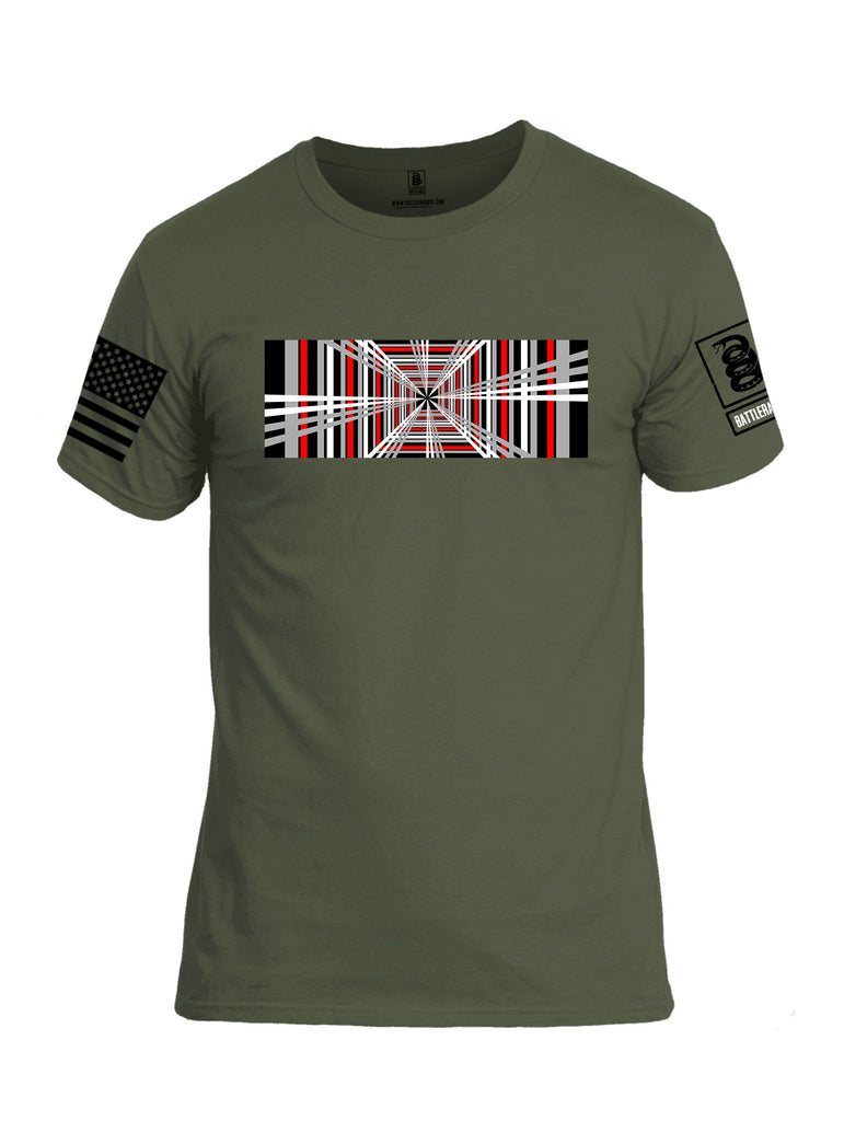 Battleraddle Plaid Black Sleeves Men Cotton Crew Neck T-Shirt