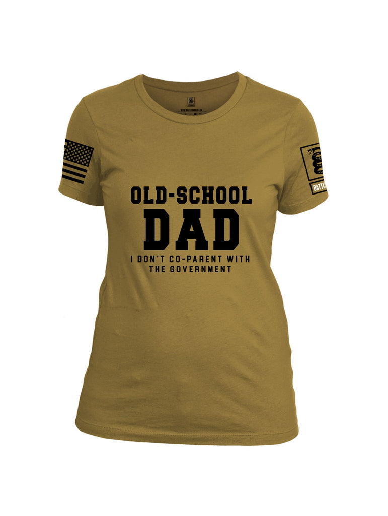 Battleraddle Old-School Dad Black Sleeves Women Cotton Crew Neck T-Shirt