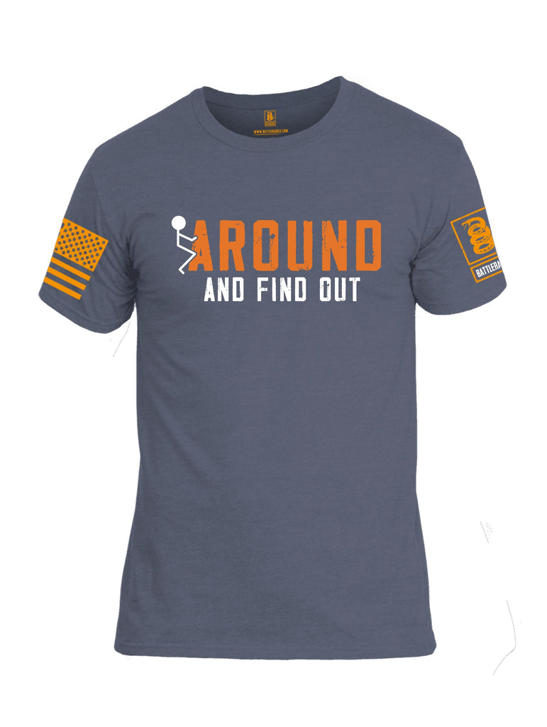 Battleraddle Around And Find Out Orange Sleeves Men Cotton Crew Neck T-Shirt