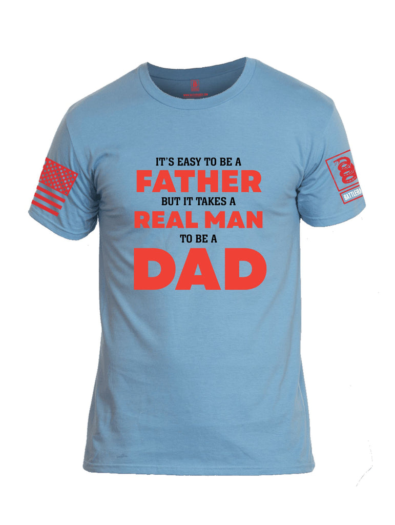 Battleraddle It'S Easy To Be A Father Red Sleeves Men Cotton Crew Neck T-Shirt