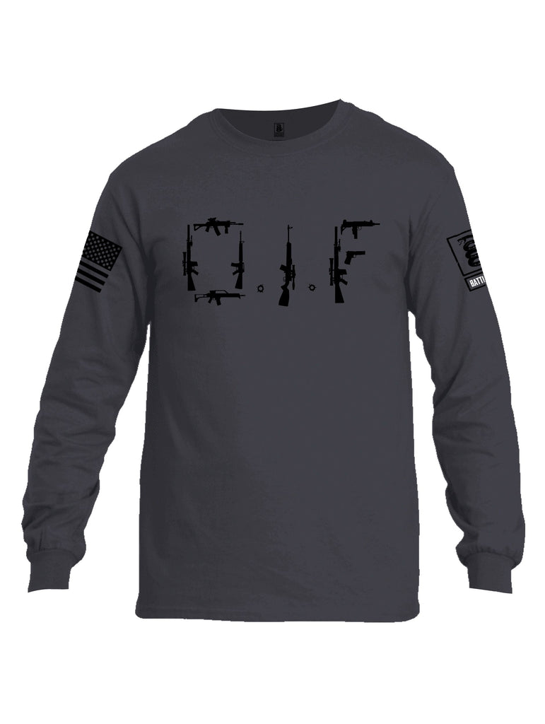 Battleraddle Oif Rifle Black Sleeves Men Cotton Crew Neck Long Sleeve T Shirt