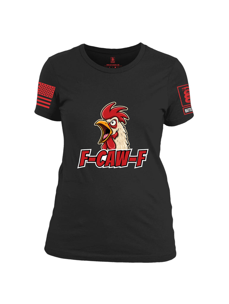 Battleraddle F Caw F Red Sleeves Women Cotton Crew Neck T-Shirt