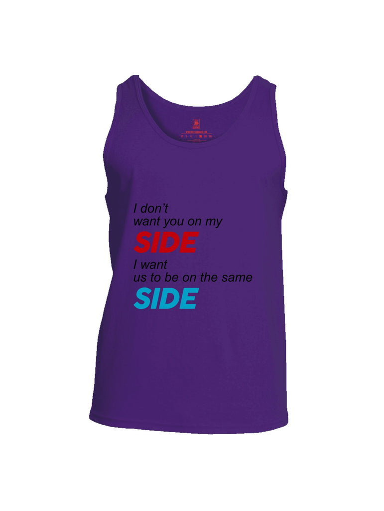 Battleraddle I Don'T Want You On My Side Red Sleeves Men Cotton Cotton Tank Top