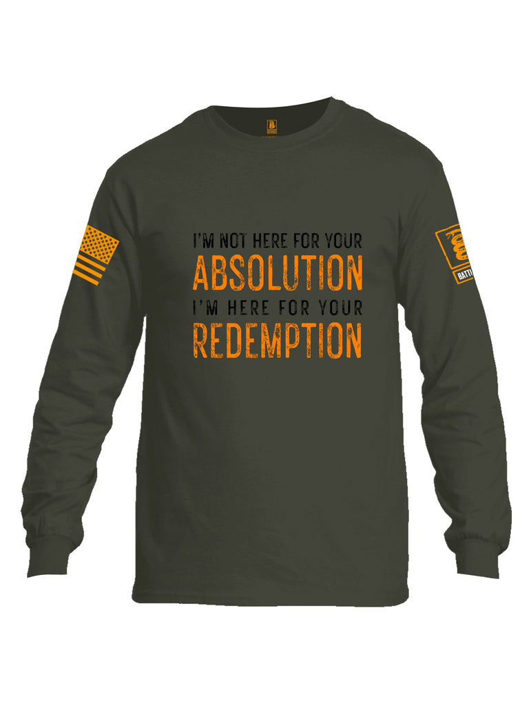 Battleraddle I'M Not Here For Your Absolution Orange Sleeves Men Cotton Crew Neck Long Sleeve T Shirt